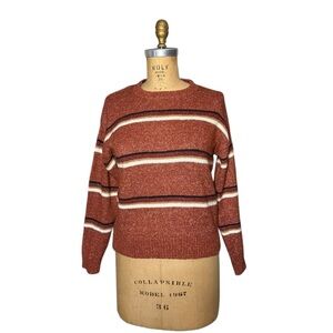 Others Follow Women's Sweater - Rust and White Stripes